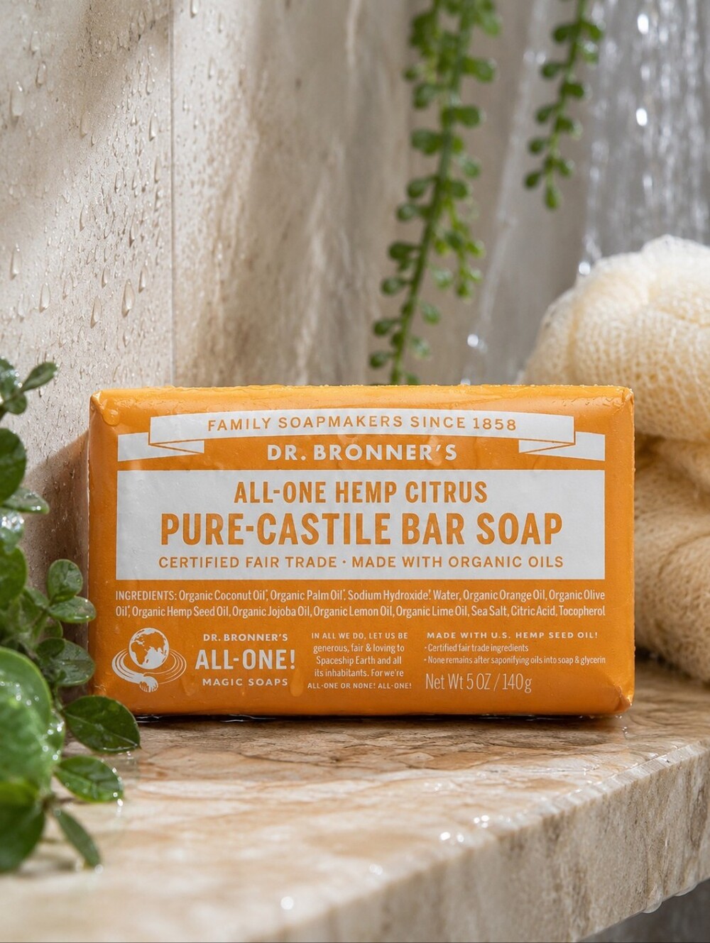 Dr. Bronner’s All-One Citrus Pure-Castile Bar Soap – 5 oz